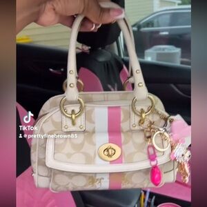 Coach Beige and Pink Mini Bag